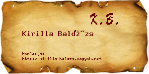 Kirilla Balázs névjegykártya