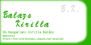 balazs kirilla business card